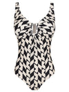 Mirassol Geometric-Print Twisted Detail Swimsuit Zaya