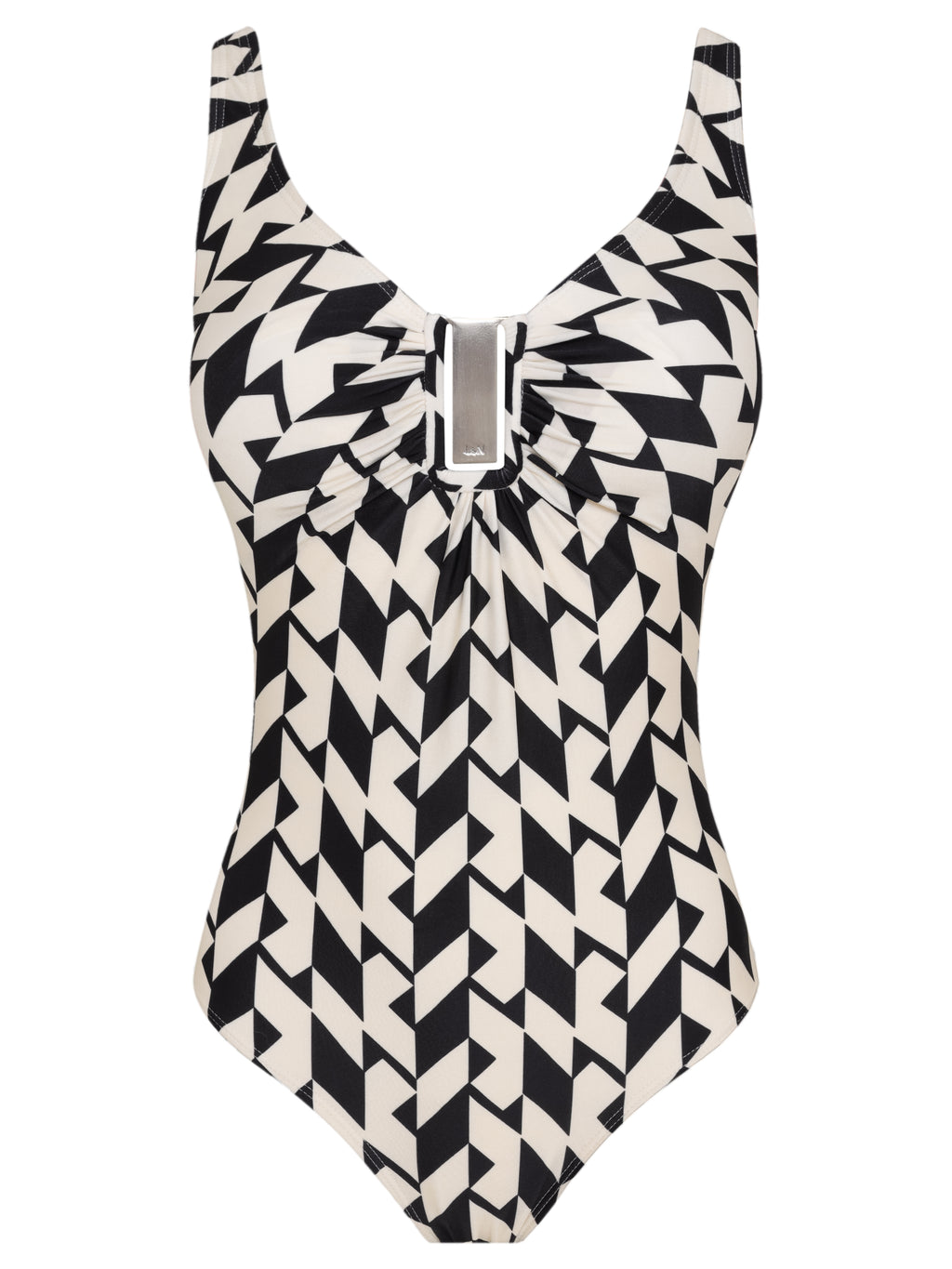 Mirassol Geometric-Print Twisted Detail Swimsuit Zaya