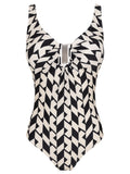 Mirassol Geometric-Print Twisted Detail Swimsuit Zaya