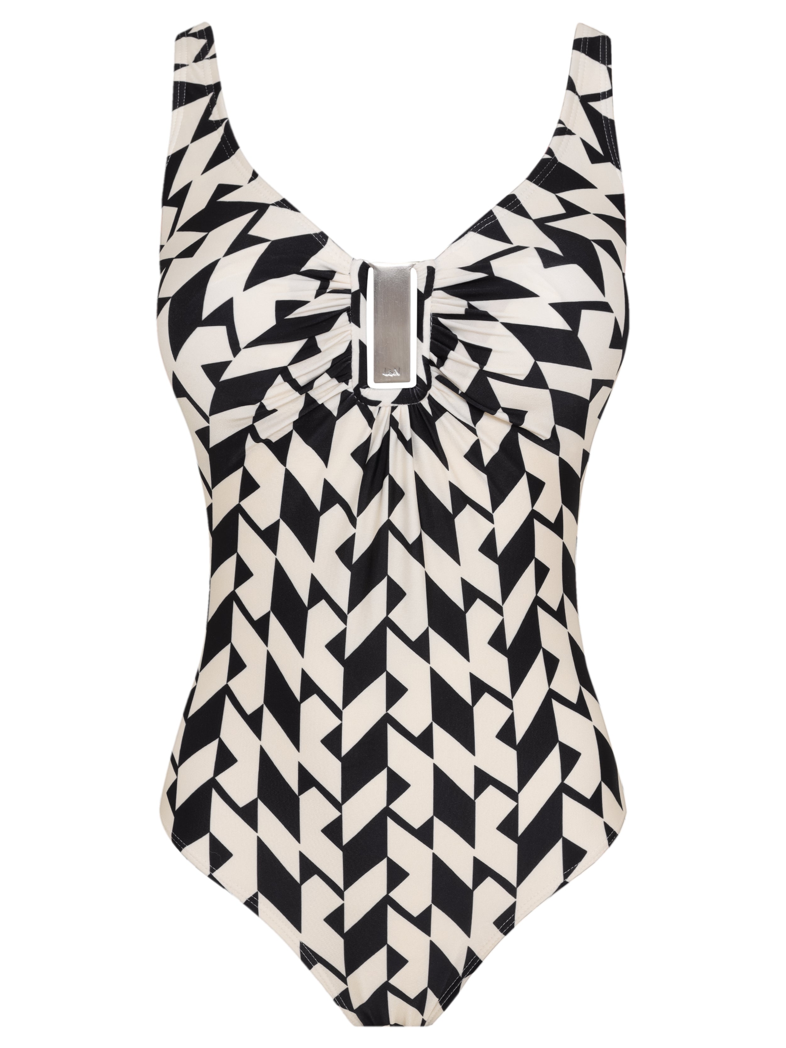 Mirassol Geometric-Print Twisted Detail Swimsuit Zaya