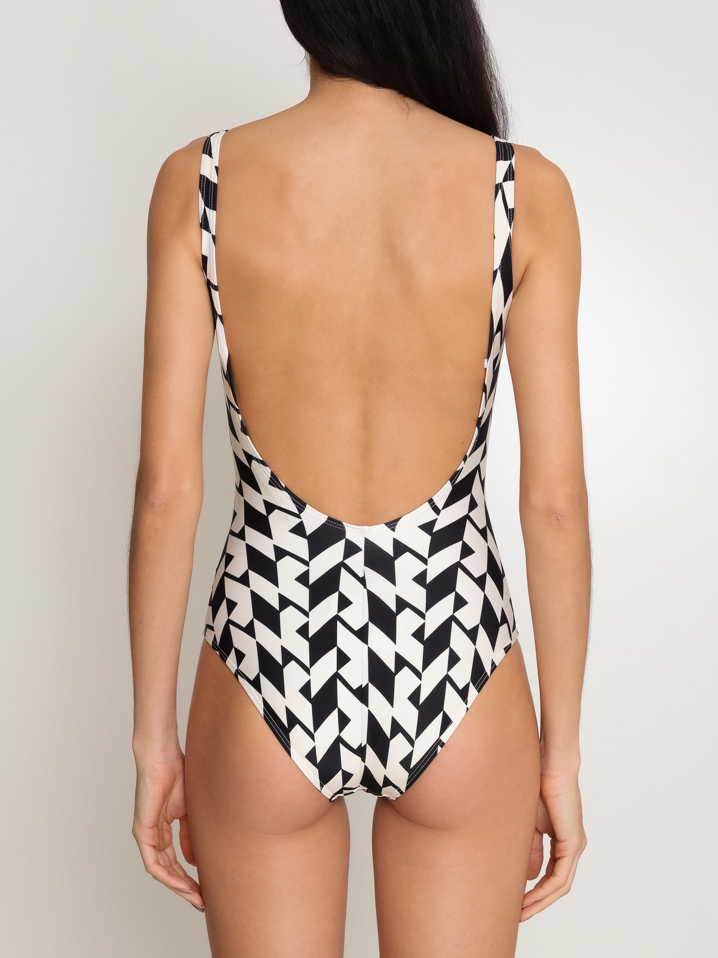 Mirassol Geometric-Print Twisted Detail Swimsuit Zaya