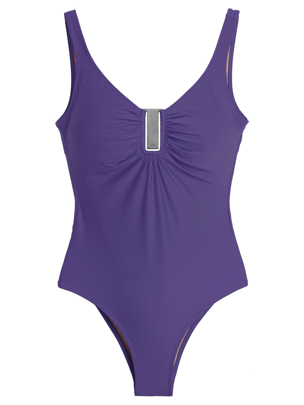 Mirassol Purple Plain Twisted Detail Swimsuit