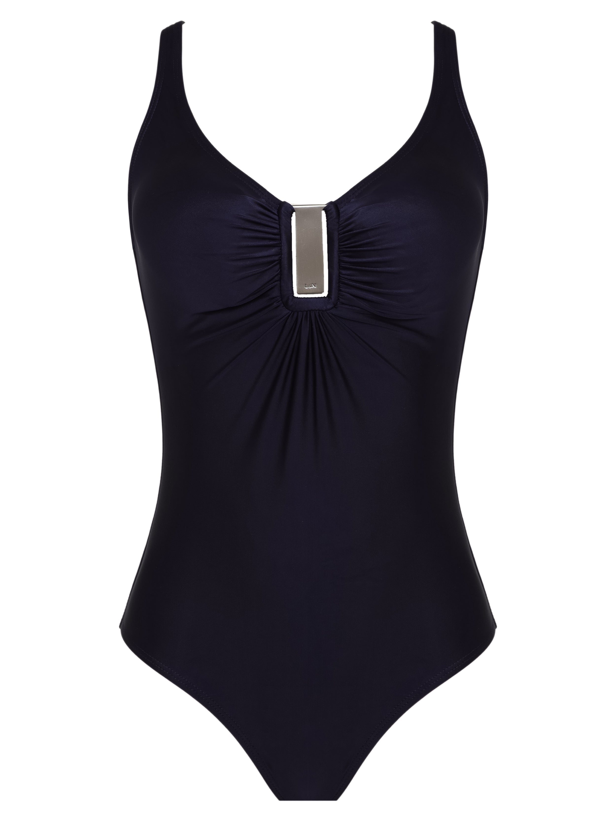 Mirassol Black Plain Twisted Detail Swimsuit