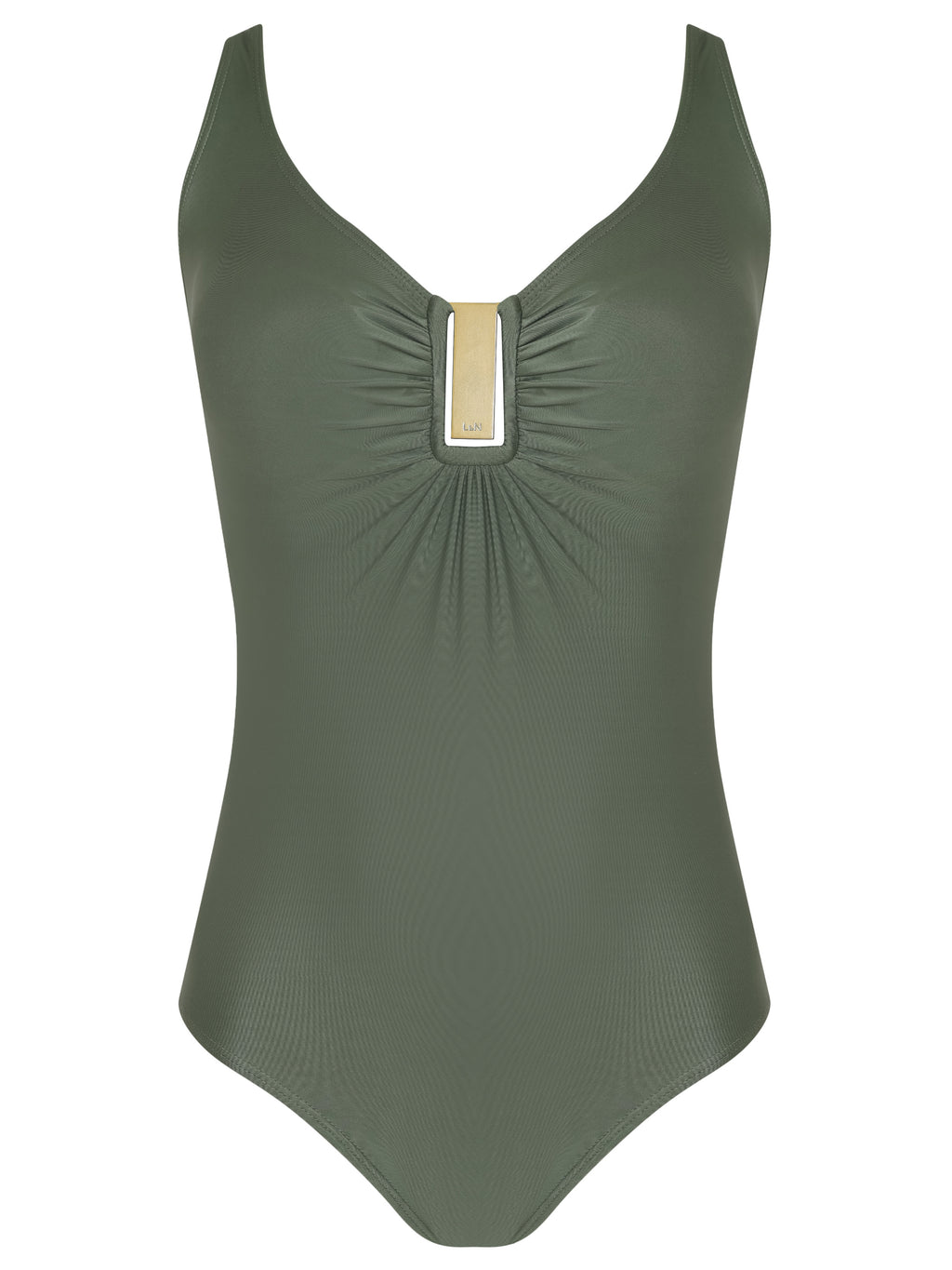 Mirassol Green Plain Twisted Detail Swimsuit