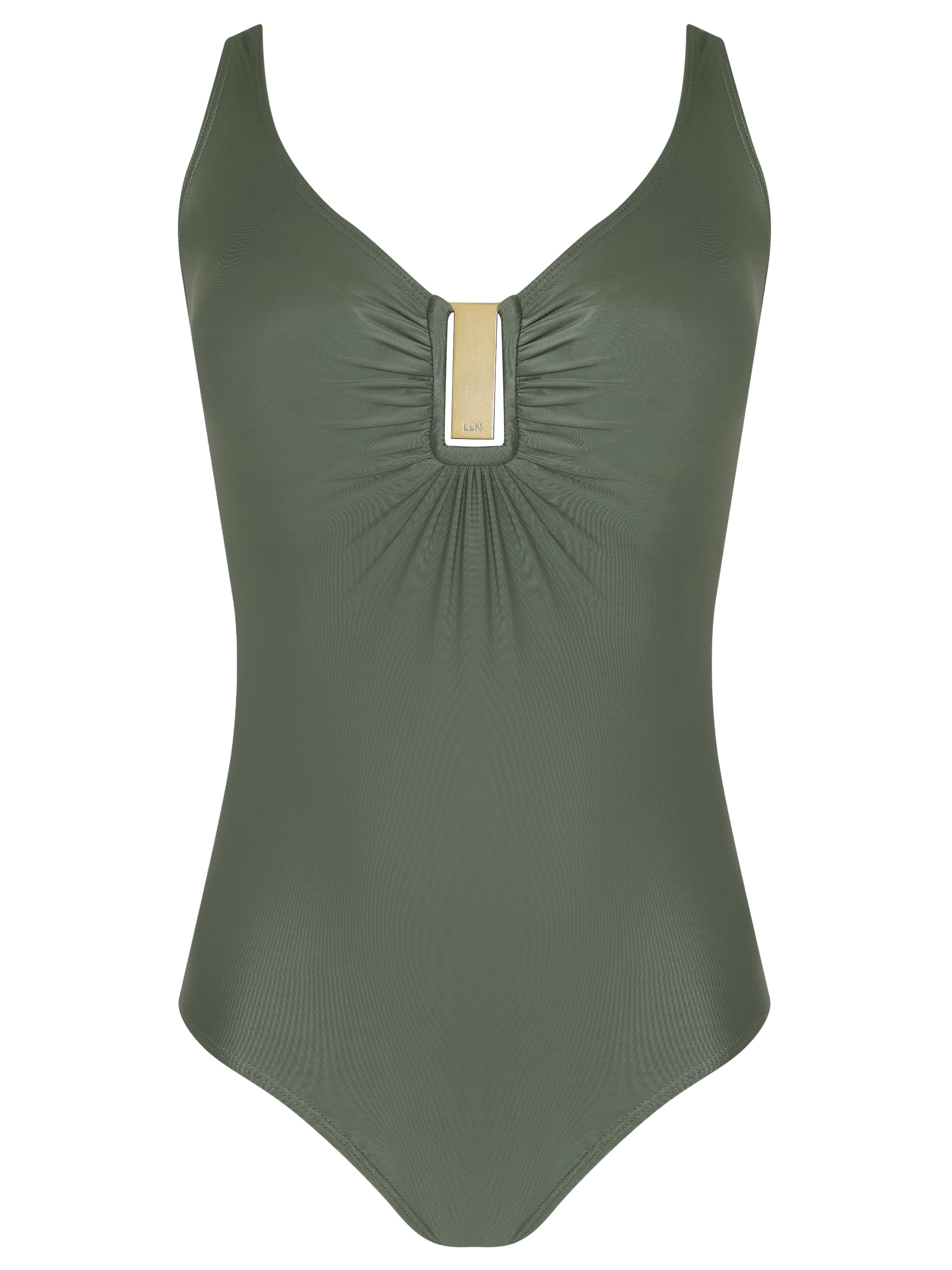 Mirassol Green Plain Twisted Detail Swimsuit