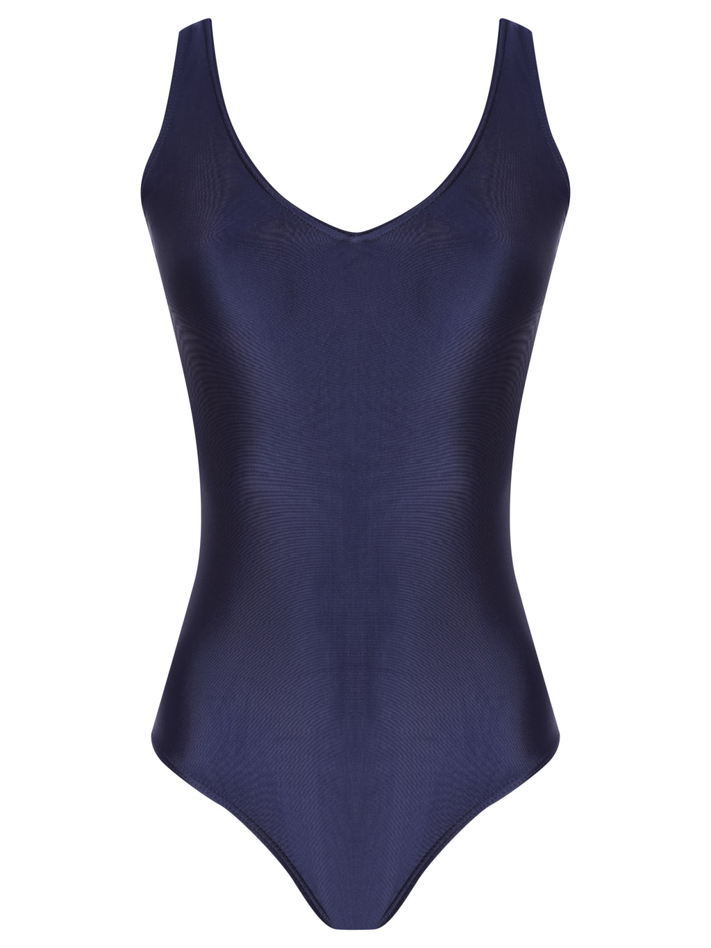 Laila Blue Plain V-neck Swimsuit