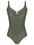 Roberta Green Plain Open-Back Swimsuit