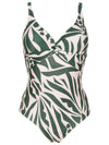 Adriana Green Abstract-Print Twisted Detail Swimsuit