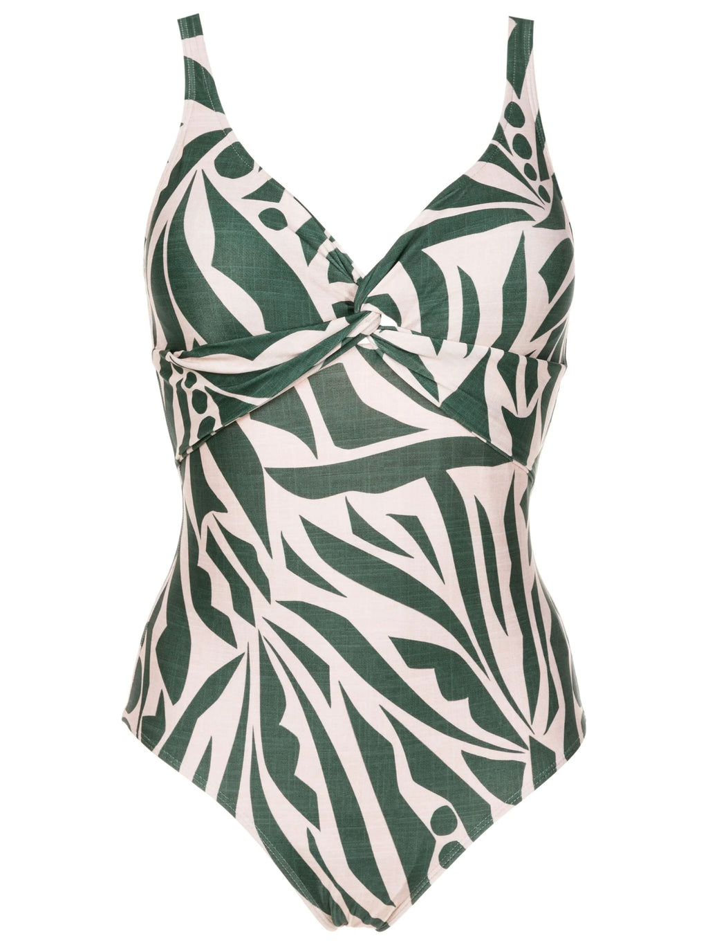 Adriana Green Abstract-Print Twisted Detail Swimsuit