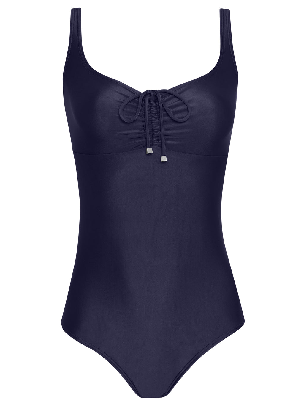 Rosa Blue Plain Adjustable Neckline Swimsuit