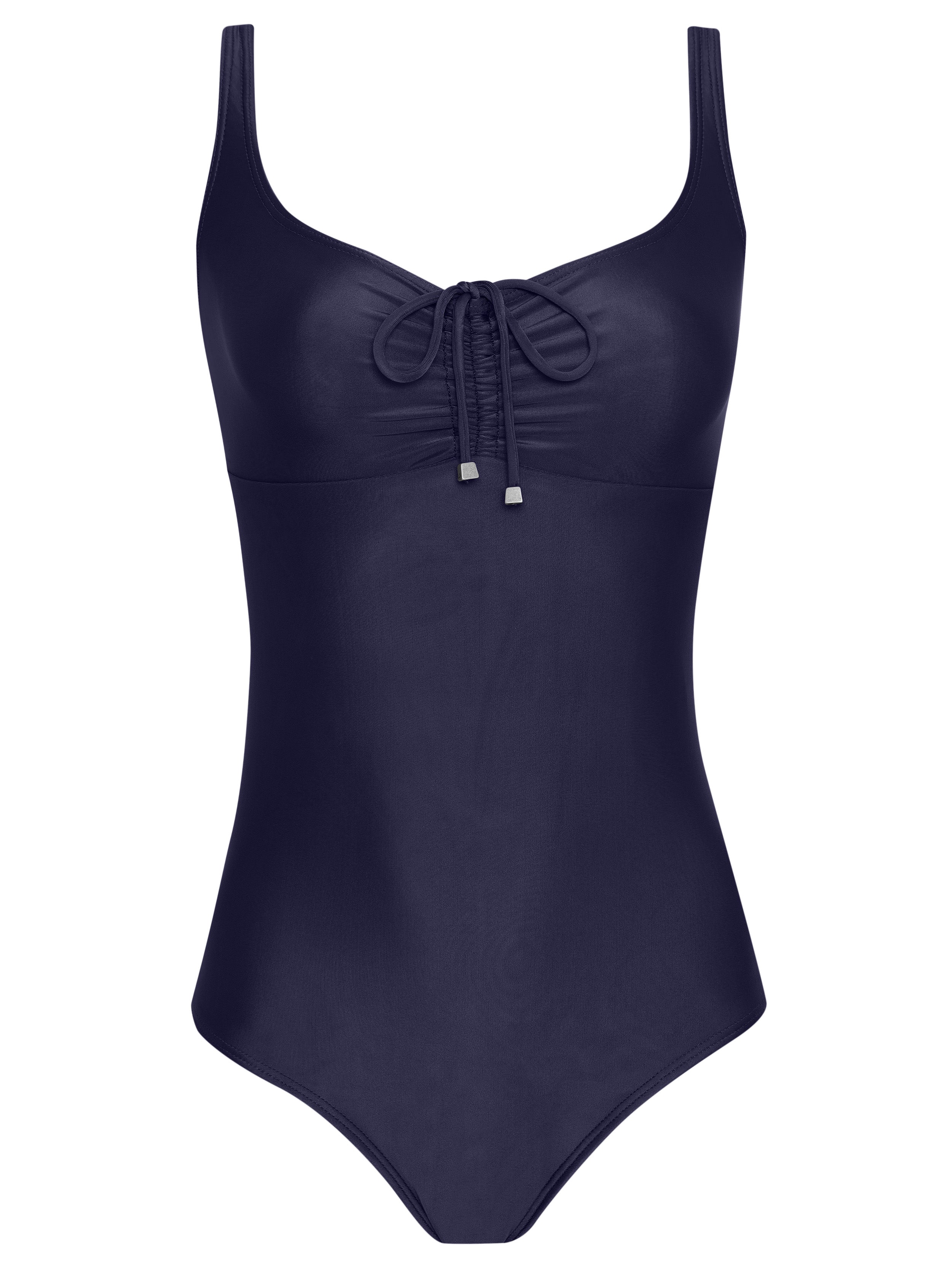Rosa Blue Plain Adjustable Neckline Swimsuit
