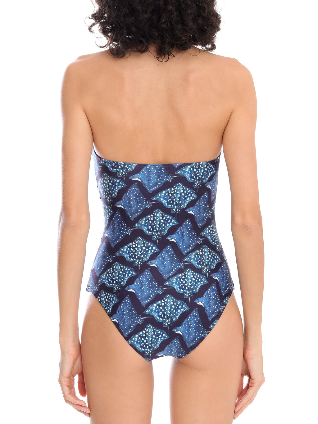 Melissa Stingrays-Print Ruched Strapless Swimsuit