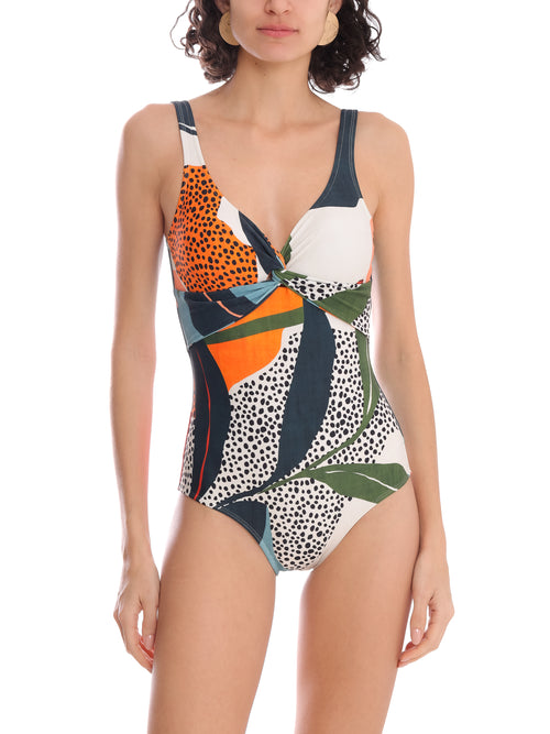 Adriana -Print Twisted Detail Swimsuit
