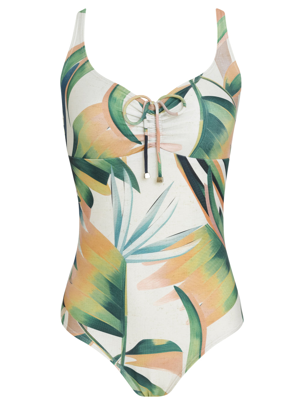 Rosa Foliage-Print Adjustable Neckline Swimsuit Sumatra