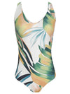 Laila Foliage-Print V-neck Swimsuit Sumatra