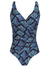 Maisa Stingrays-Print Draped Open-Back Swimsuit Raja