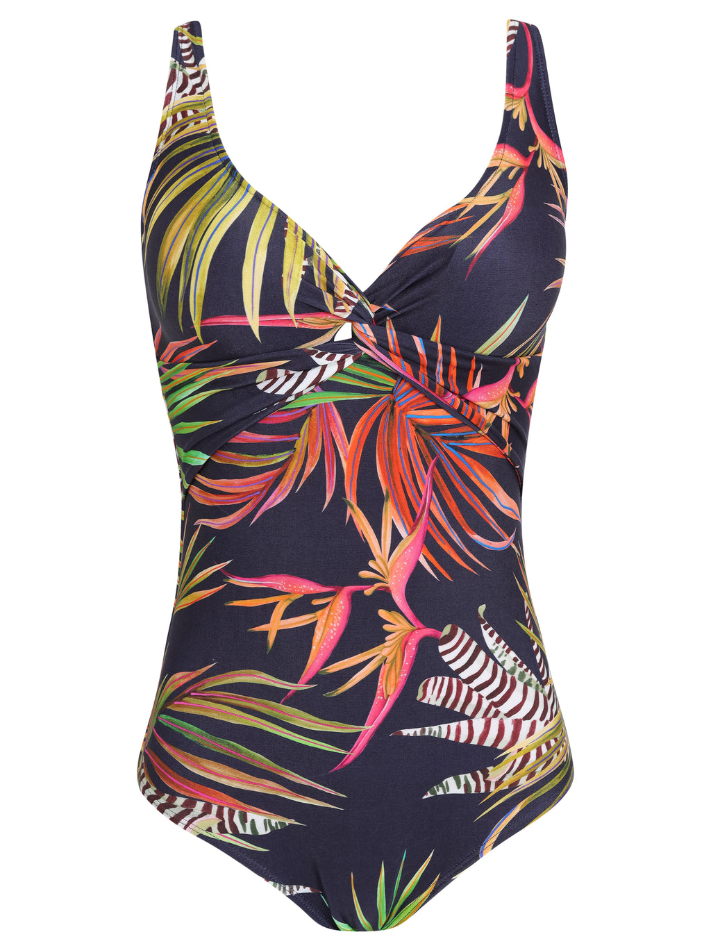 Adriana Foliage-Print Twisted Detail Swimsuit