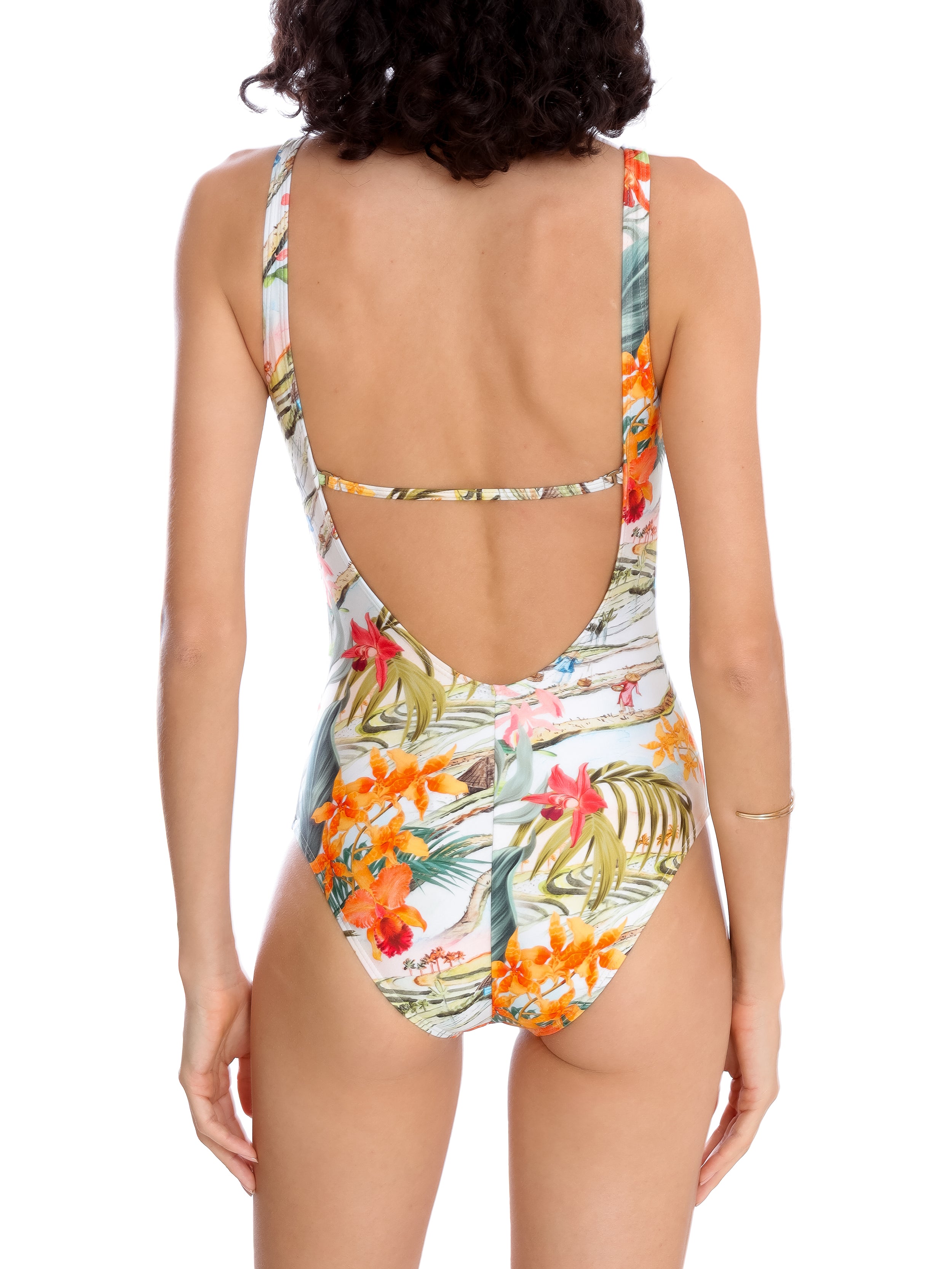 Mirassol Foliage-Print Twisted Detail Swimsuit Laos