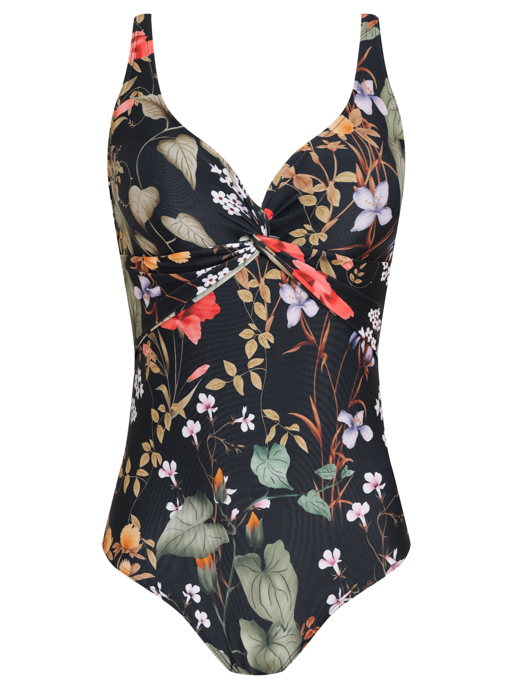 Adriana Floral-Print Twisted Detail Swimsuit Orvalho
