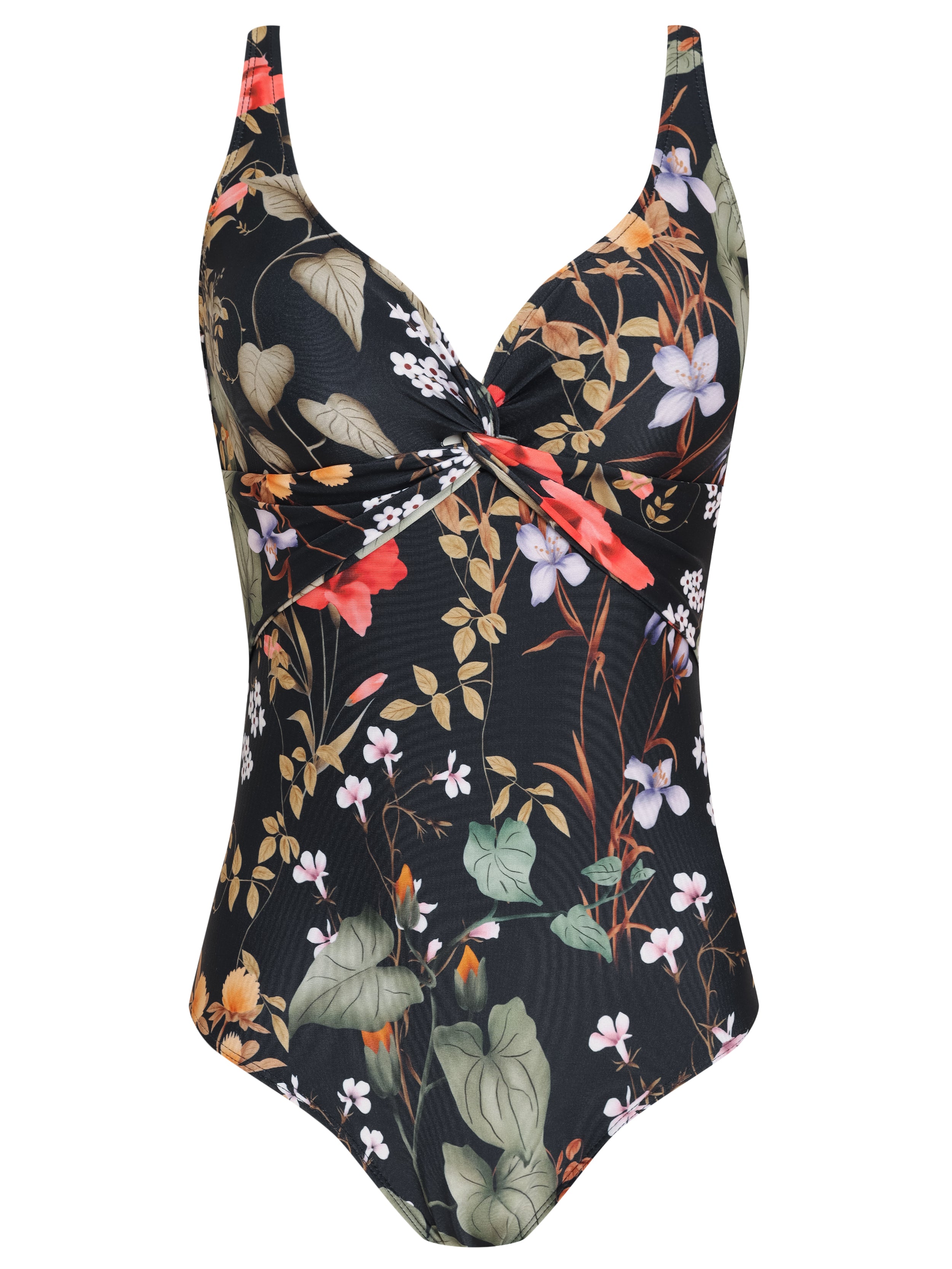 Adriana Floral-Print Twisted Detail Swimsuit Orvalho
