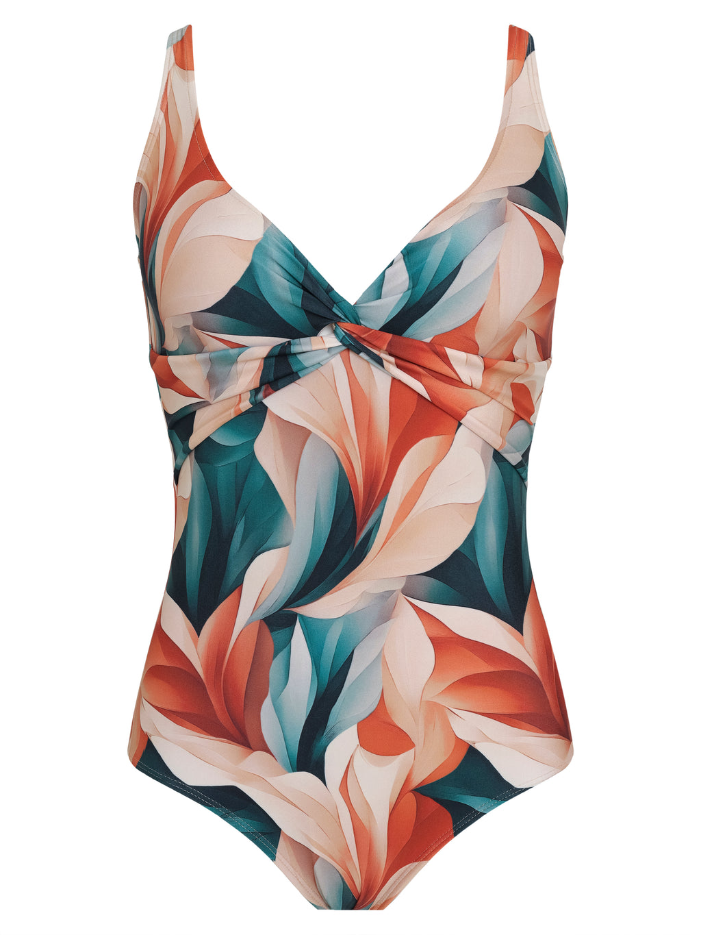 Adriana Foliage-Print Twisted Detail Swimsuit