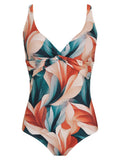 Adriana Foliage-Print Twisted Detail Swimsuit