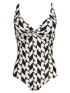 Adriana Geometric-Print Twisted Detail Swimsuit