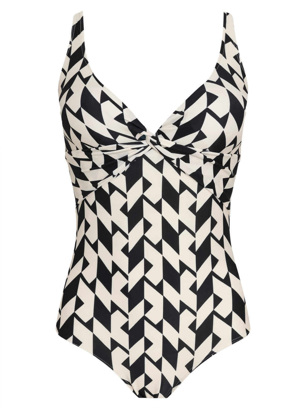 Adriana Geometric-Print Twisted Detail Swimsuit