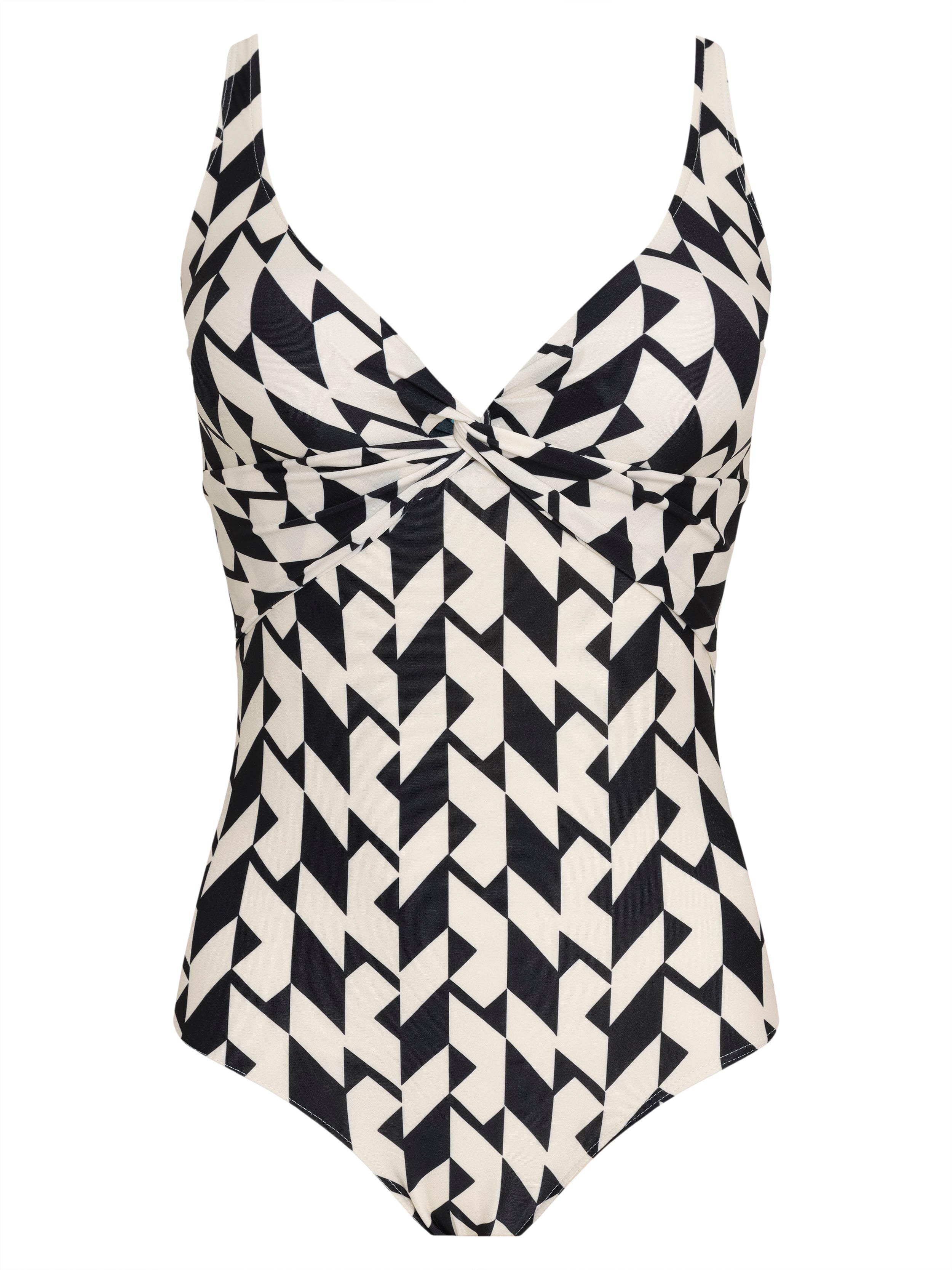 Adriana Geometric-Print Twisted Detail Swimsuit