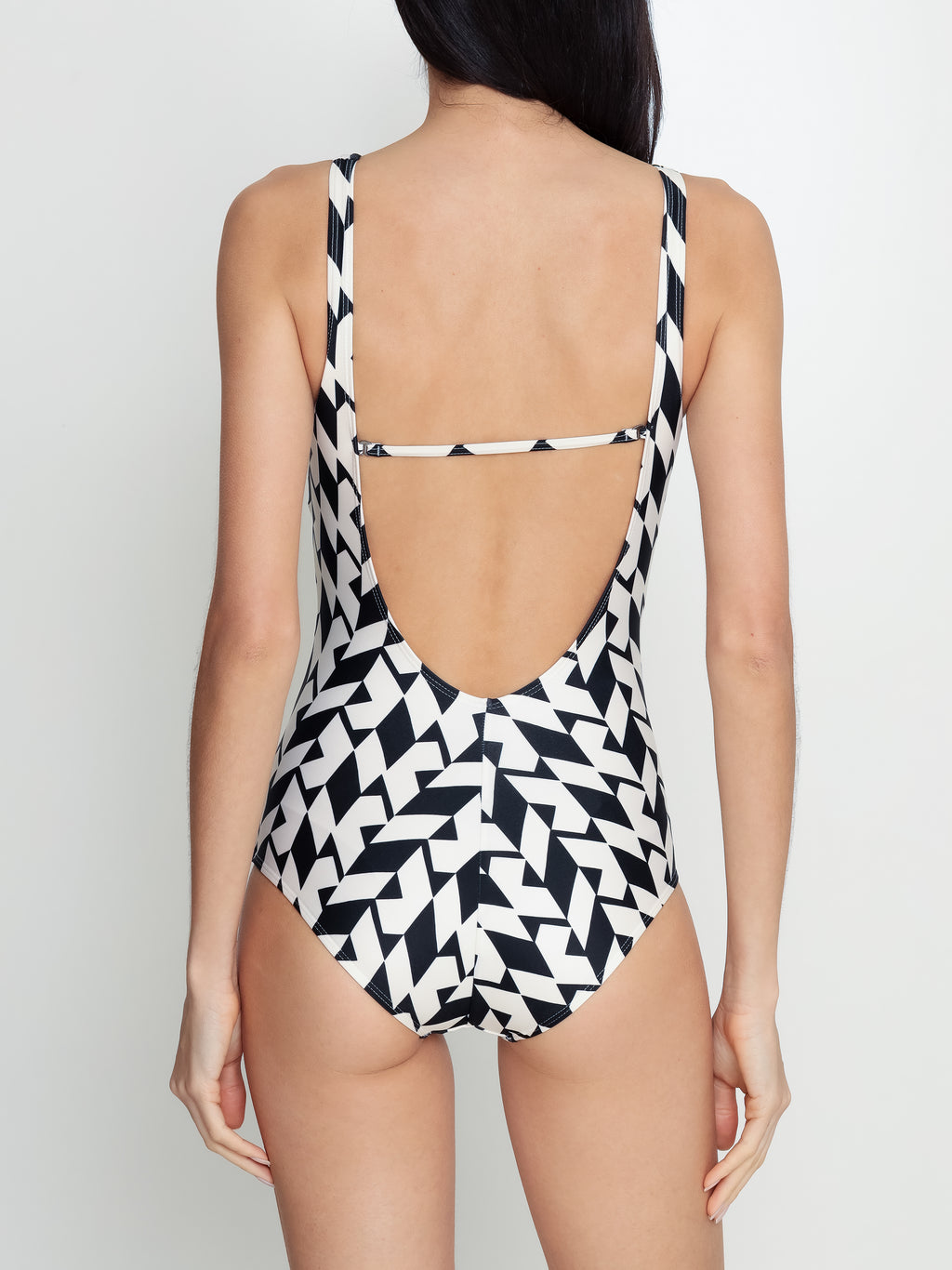 Adriana Geometric-Print Twisted Detail Swimsuit