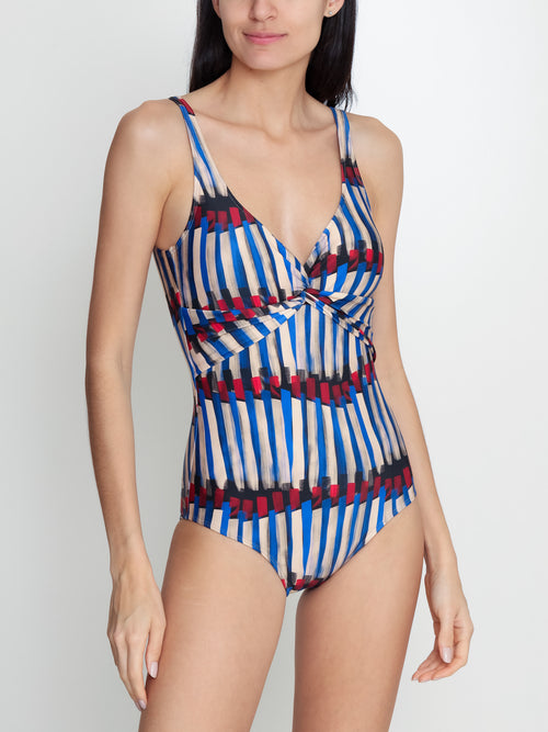 Adriana Graphic-Print Twisted Detail Swimsuit