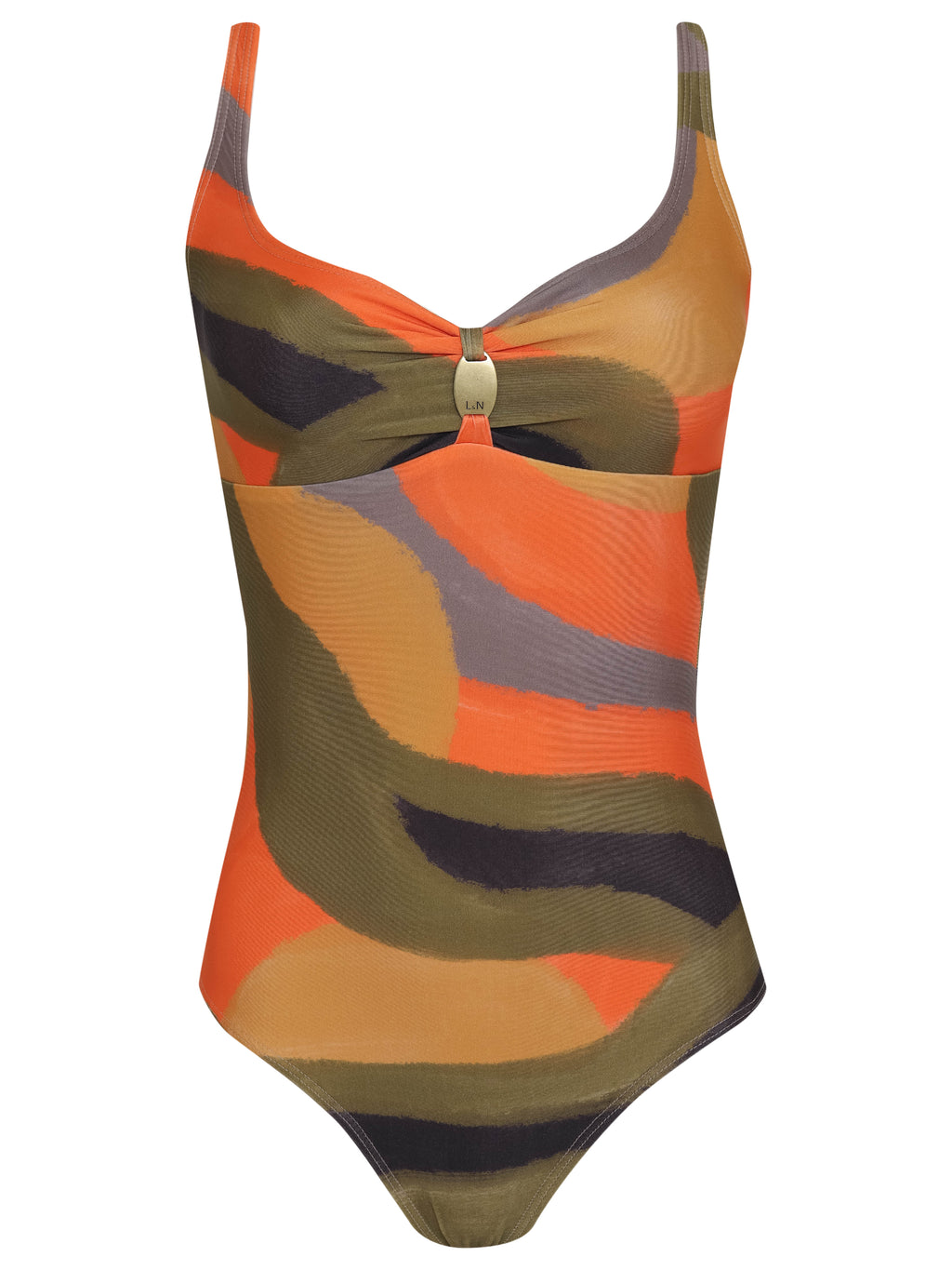 Roberta Abstract-Print Open-Back Swimsuit Guaraci