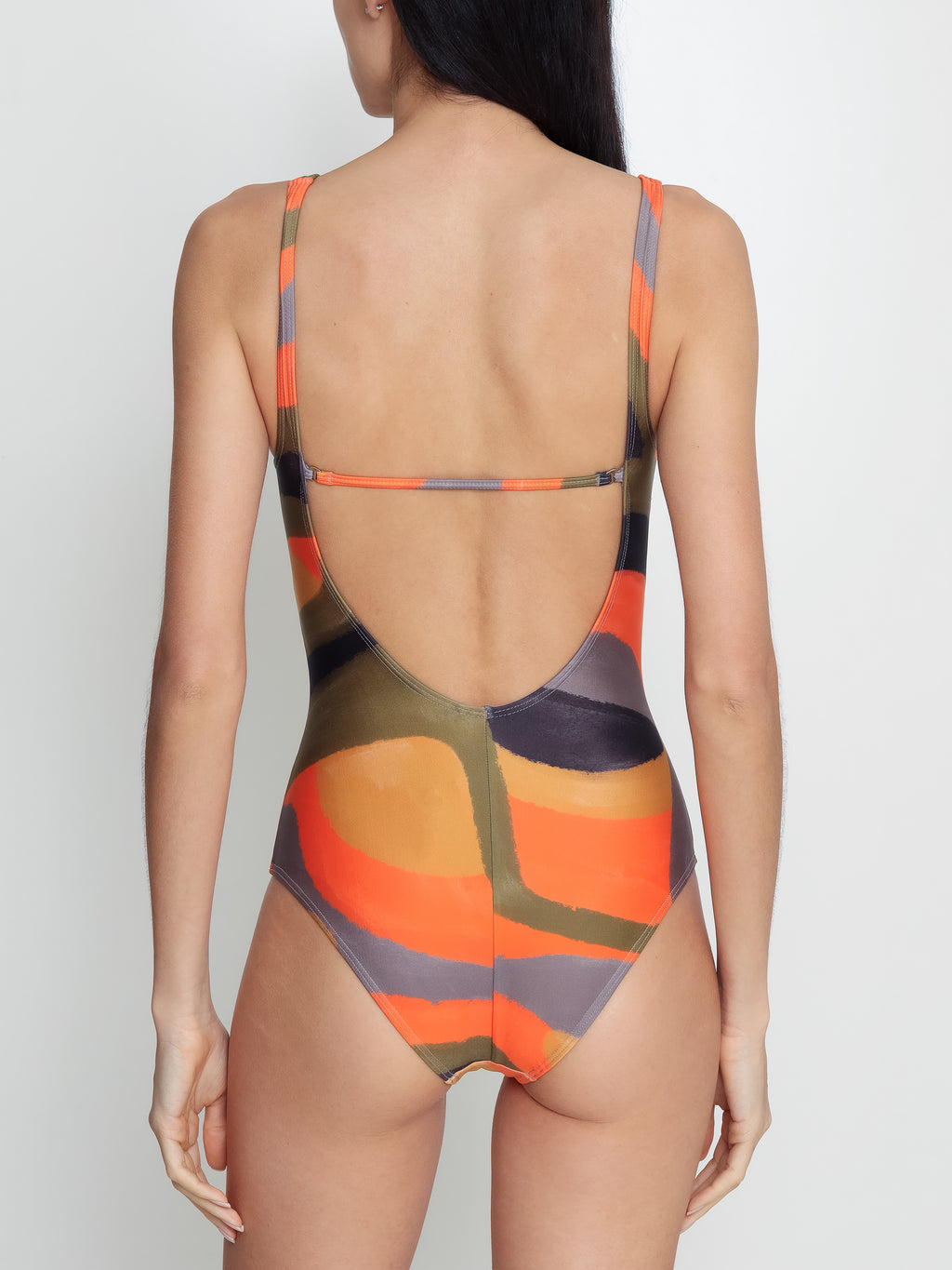 Roberta Abstract-Print Open-Back Swimsuit Guaraci