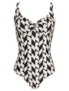 Roberta Geometric-Print Open-Back Swimsuit Zaya