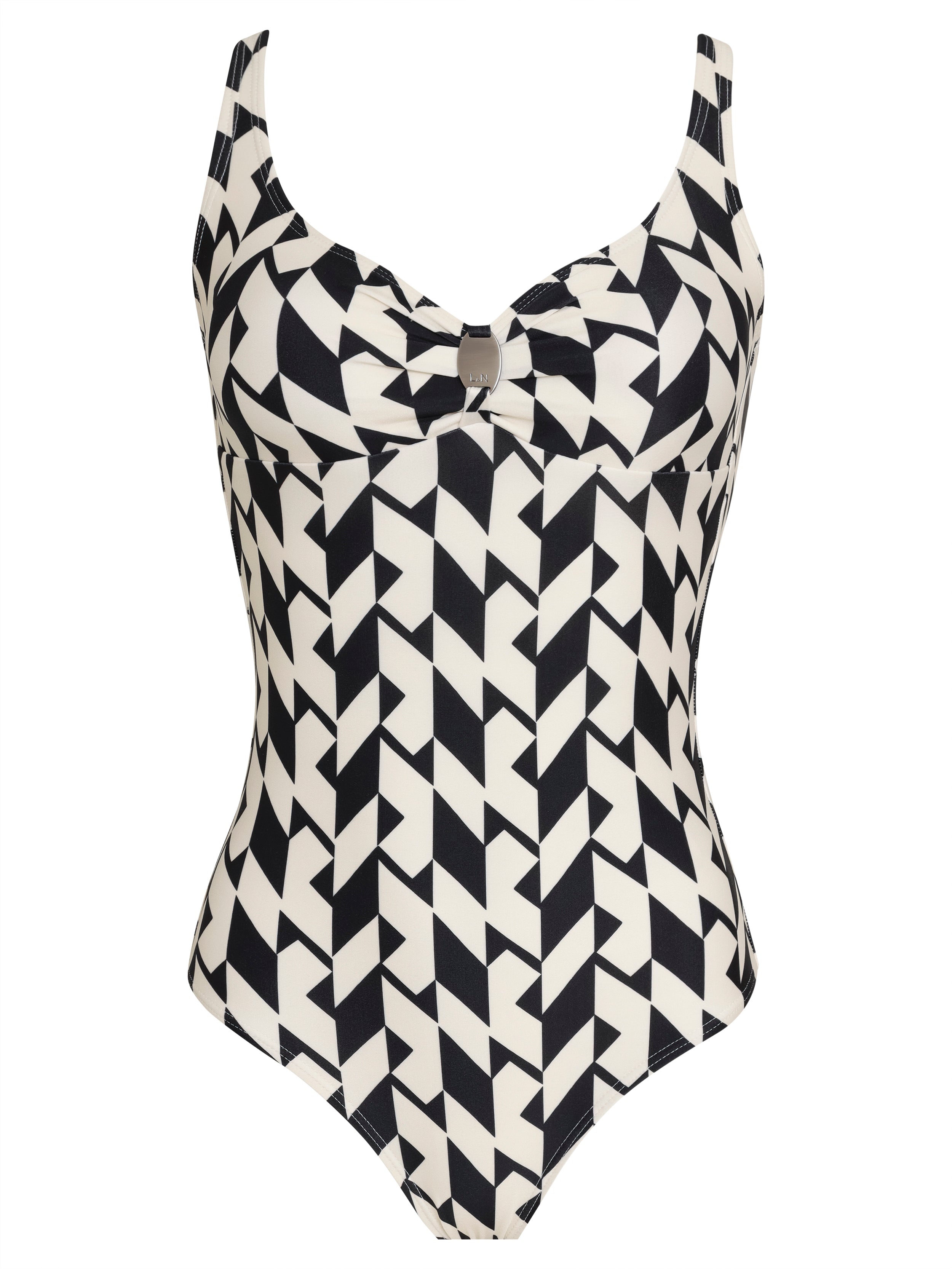Roberta Geometric-Print Open-Back Swimsuit Zaya