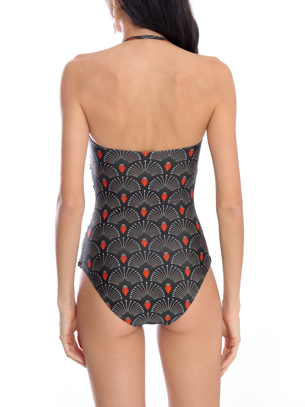 Melissa -Print Ruched Strapless Swimsuit