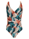 Maisa Foliage-Print Open-Back Swimsuit