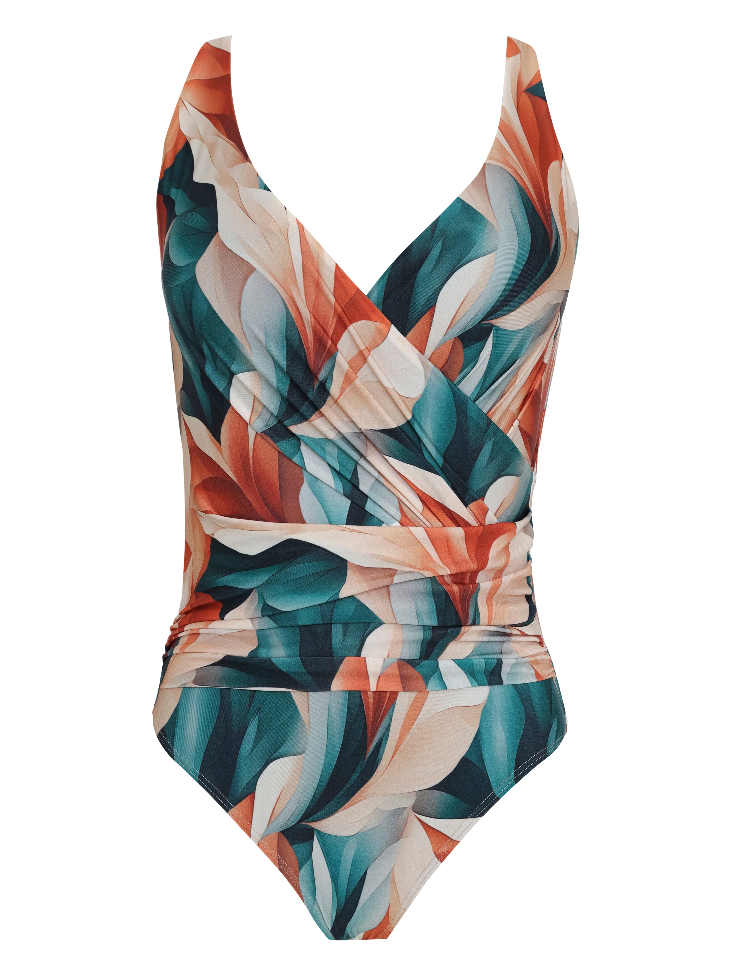 Maisa Foliage-Print Open-Back Swimsuit