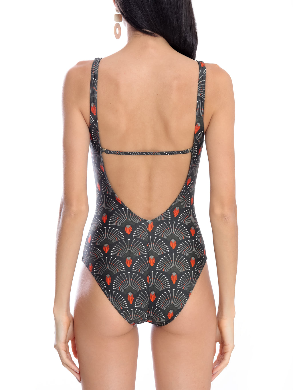 Mirassol Geometric-Print Twisted Detail Swimsuit Cocar