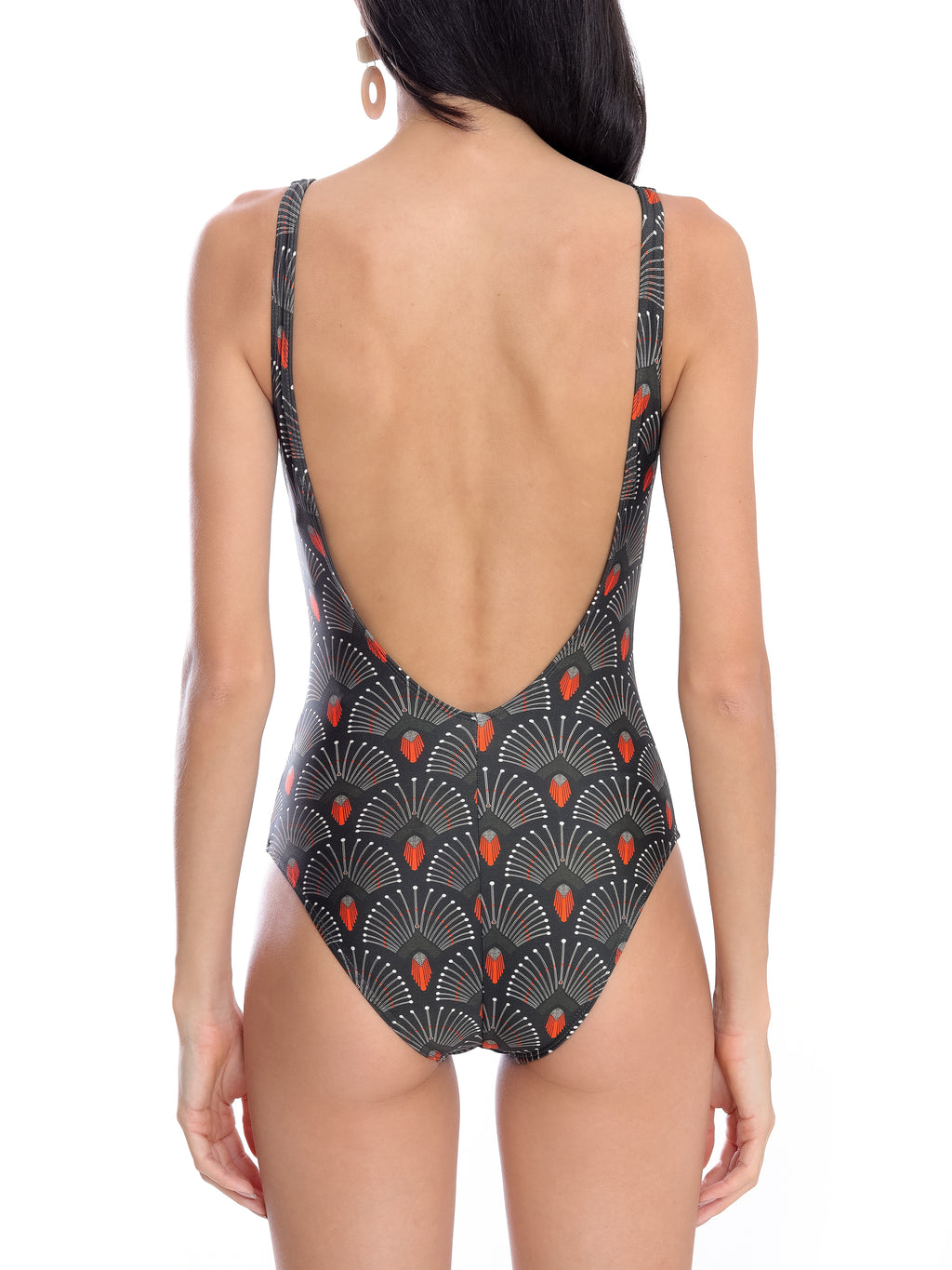 Mirassol Geometric-Print Twisted Detail Swimsuit Cocar