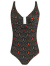 Mirassol Geometric-Print Twisted Detail Swimsuit Cocar