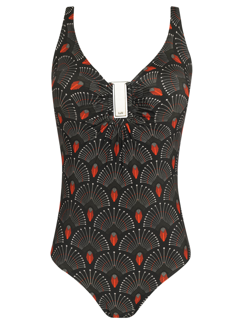 Mirassol Geometric-Print Twisted Detail Swimsuit Cocar