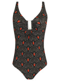 Mirassol Geometric-Print Twisted Detail Swimsuit Cocar