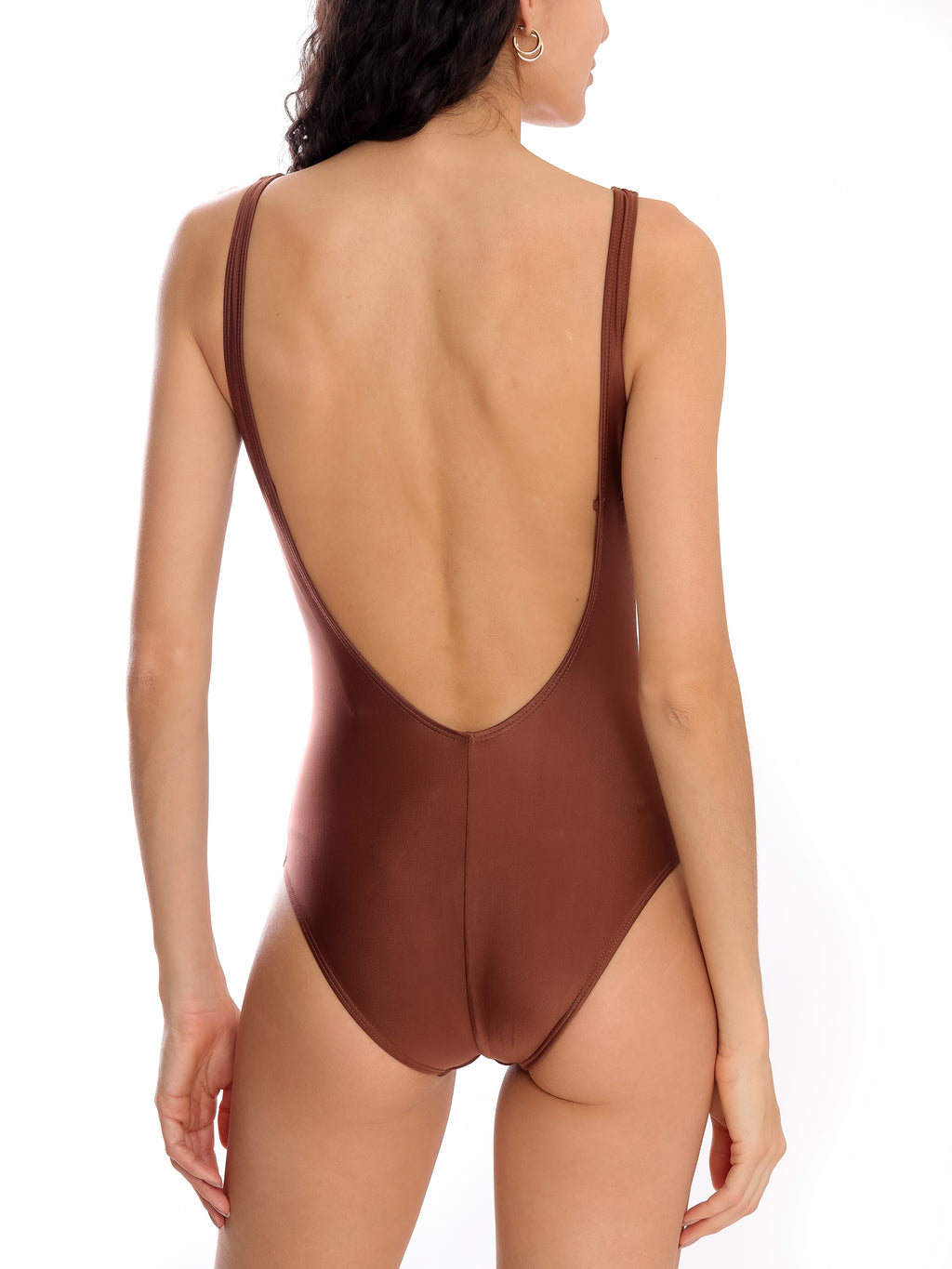 Mirassol Brown Plain Twisted Detail Swimsuit