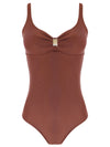 Roberta Brown Plain Open-Back Swimsuit