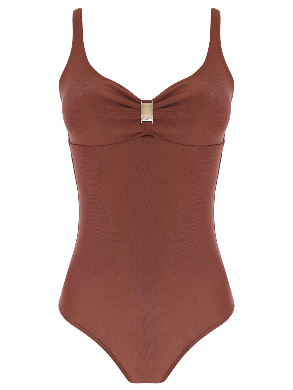 Roberta Brown Plain Open-Back Swimsuit
