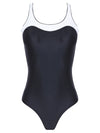 Oceanic Black and White Two-Tone Square-Neck Swimsuit