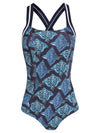 Maracatu Stingrays-Print Cross-Straps Swimsuit Raja