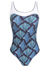 Oceanic Stingrays-Print Square-Neck Swimsuit Raja