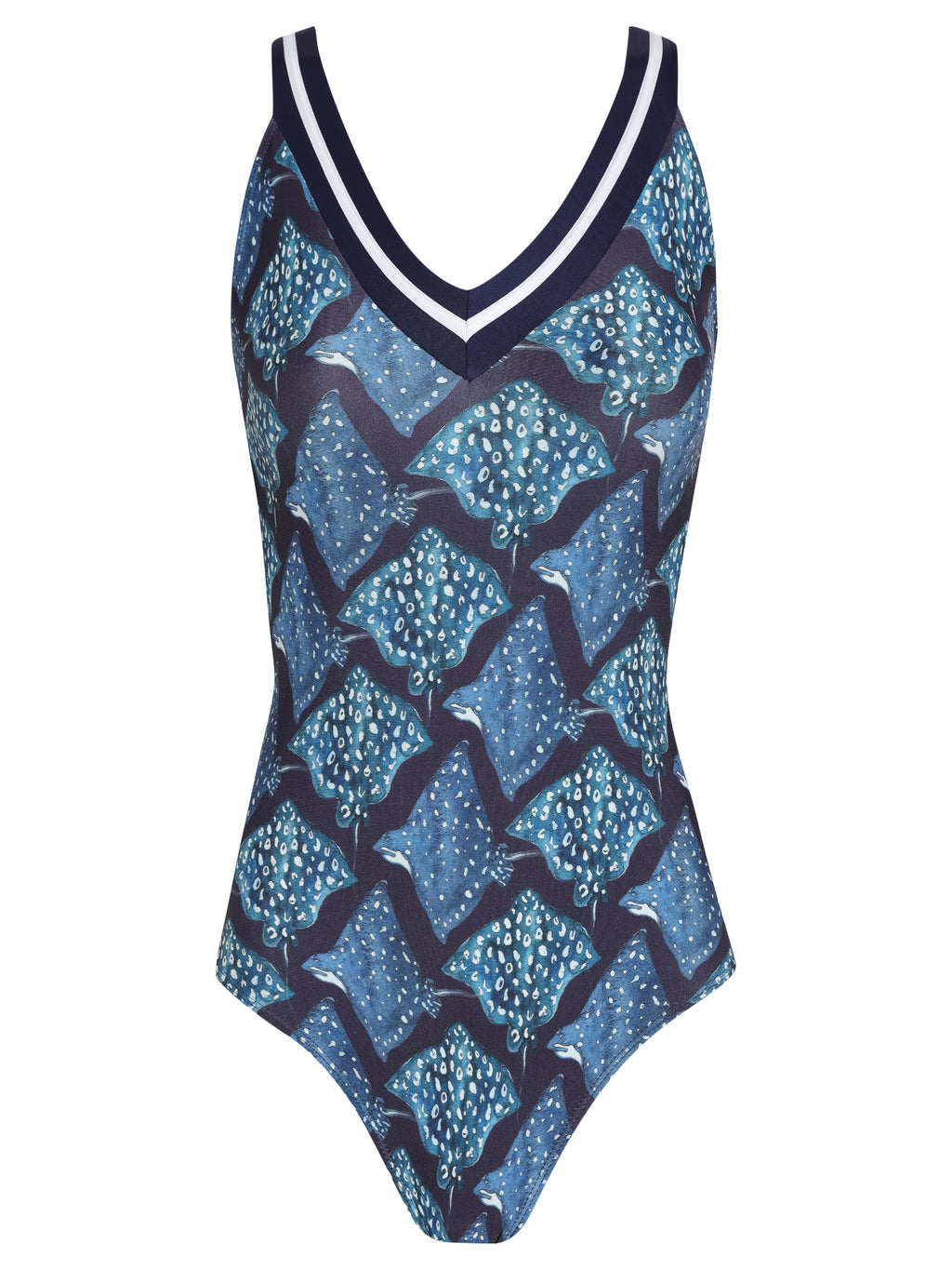 Bahia Stingrays-Print Low-Back Swimsuit Raja